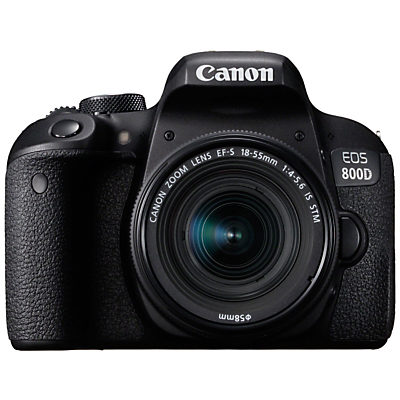 Canon EOS 800D Digital SLR Camera with EF-S 18-55mm IS STM Lens, HD 1080p, 24.2MP, Wi-Fi, Bluetooth, NFC, Optical Viewfinder, 3 Vari-Angle Touch Screen